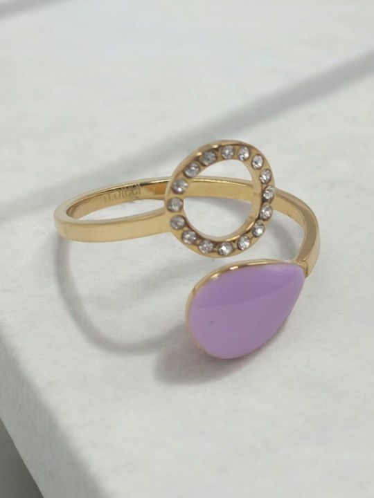 Damen Ring aus Stahl Vergoldet