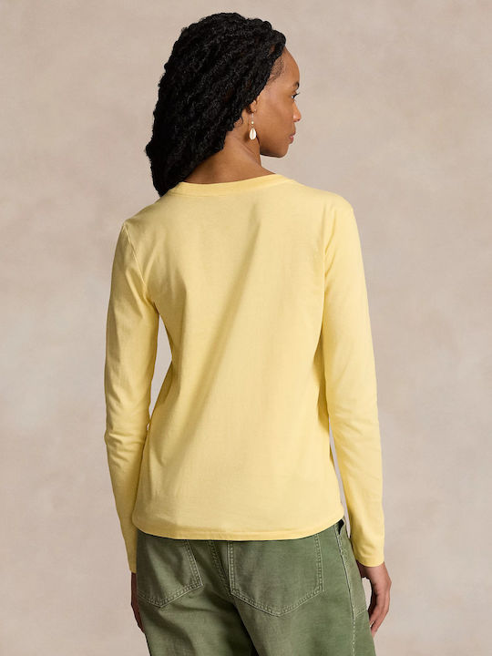 Ralph Lauren Women's Athletic Blouse Long Sleeve Corn Yellow