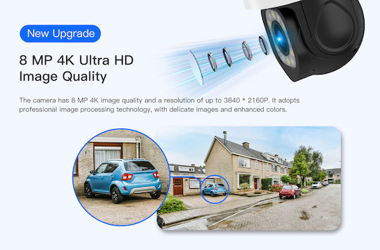 Vstarcam CS610Q IP Überwachungskamera Wi-Fi 4K Wasserdicht mit Zwei-Wege-Kommunikation und Objektiv 4mm
