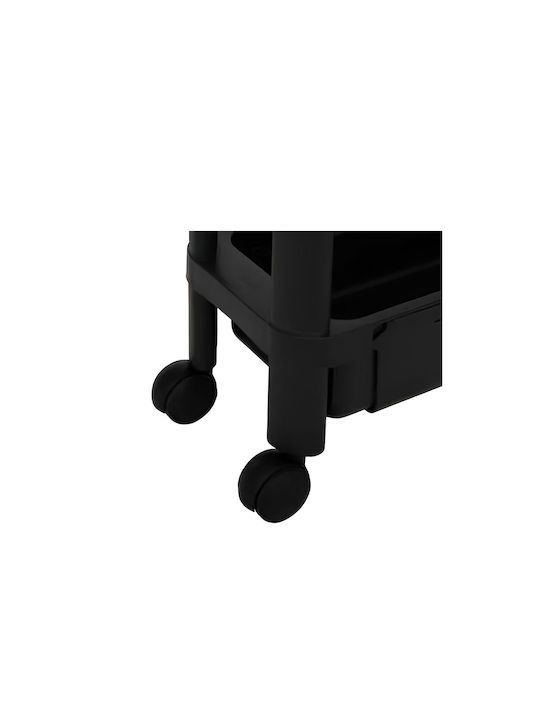 5Five Cărucior de Bucătărie Plastic în culoarea Negru 37.5x15x78.5cm