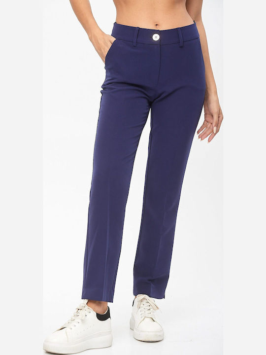 Damen Stoff Hose Blue