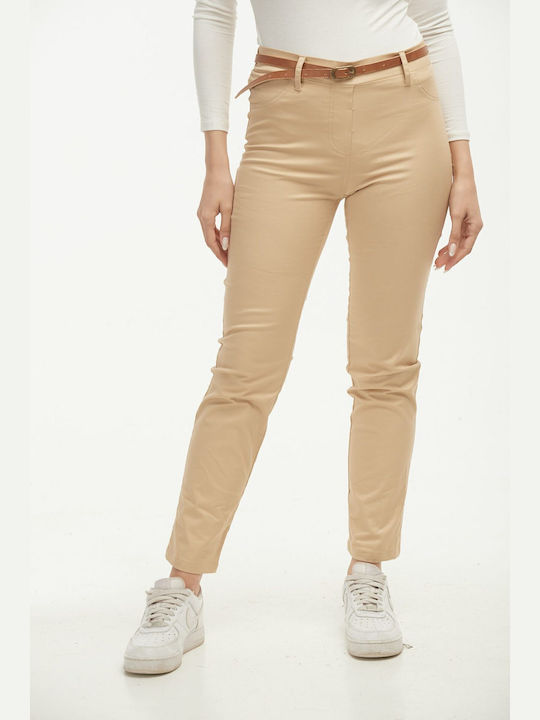 Donna Martha Damen Stoff Hose Beige