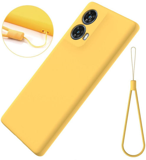 Pure Color Umschlag Rückseite Silikon Gelb (Moto G85)