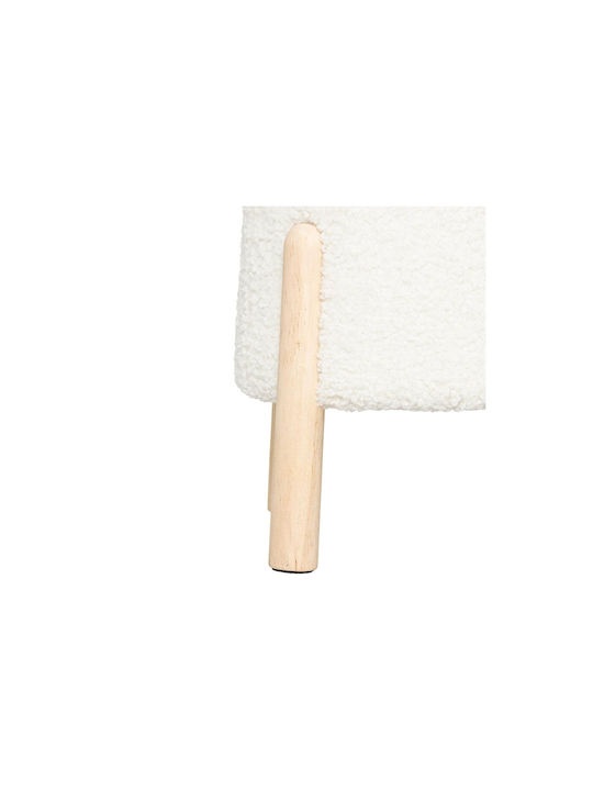 Fabric Garden Stool Outdoor White 41x35x41.5cm