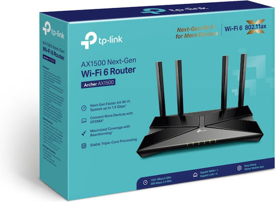 Archer AX1500 v1 Wireless Router Wi-Fi 6 cu 4 Porturi Gigabit Ethernet
