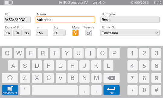 MIR Spirolab Spirometru cu Ecran Tactil și Conectivitate prin USB