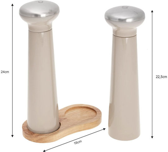 Klausberg Set Manual Spice Mills Metallic In Grey Colour 22.5cm 2 Pieces