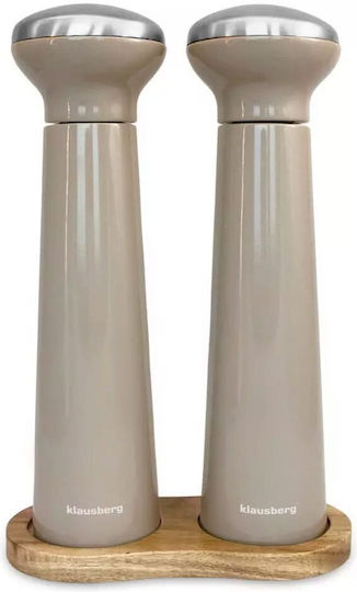 Klausberg Set Manual Spice Mills Metallic In Grey Colour 22.5cm 2 Pieces