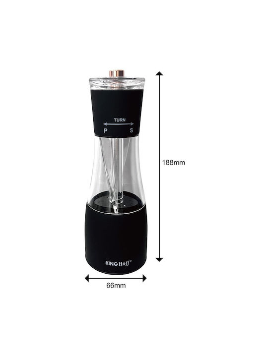 KING Hoff Manual Set Spice Mills 2 in 1 made of Plastic in Black Color 18.8cm 1pcs