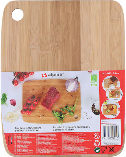 Alpina Appliances Επιφάνεια Κοπής από Μπαμπού Καφέ 30x23cm
