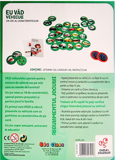 Joc de Societate I see - Vehicles pentru 2-4 Jucători 3+ Ani Chalk & Chuckles