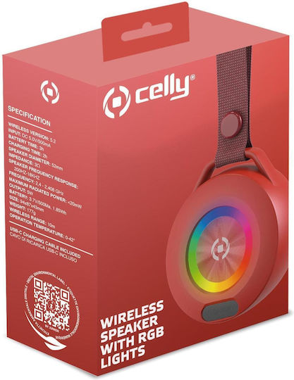 Celly Lightbeat Bluetooth-Lautsprecher Rot