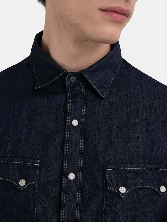 Replay Men's Shirt Denim Dark-blue