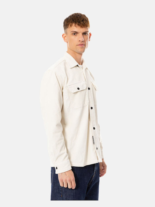 Cover Jeans Herrenhemd Overshirt Cord Ecru