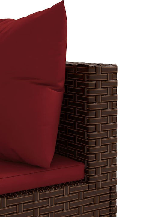 Canapea De Colț Pentru Exterior Din Rattan Cu Perne 55x55x57.5cm