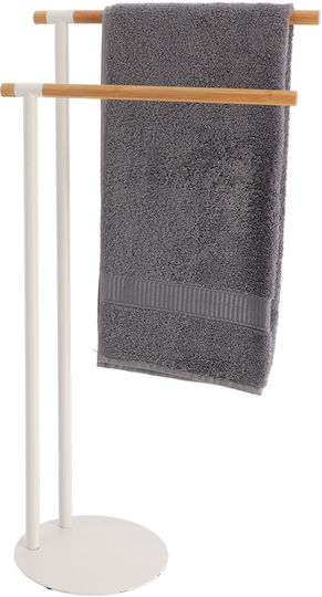 Double Bathroom Towel Rack 39.5x77.5cm White