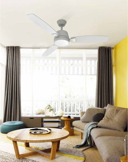 Lucas Ceiling Fan 132cm with Light Fixture White