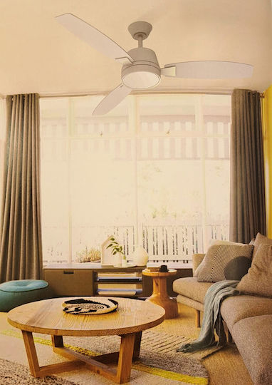Lucas Ceiling Fan 132cm with Light Fixture White