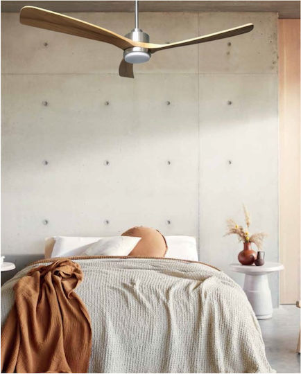 Lucas Deckenventilator 106cm mit Leuchte Braun / Silber