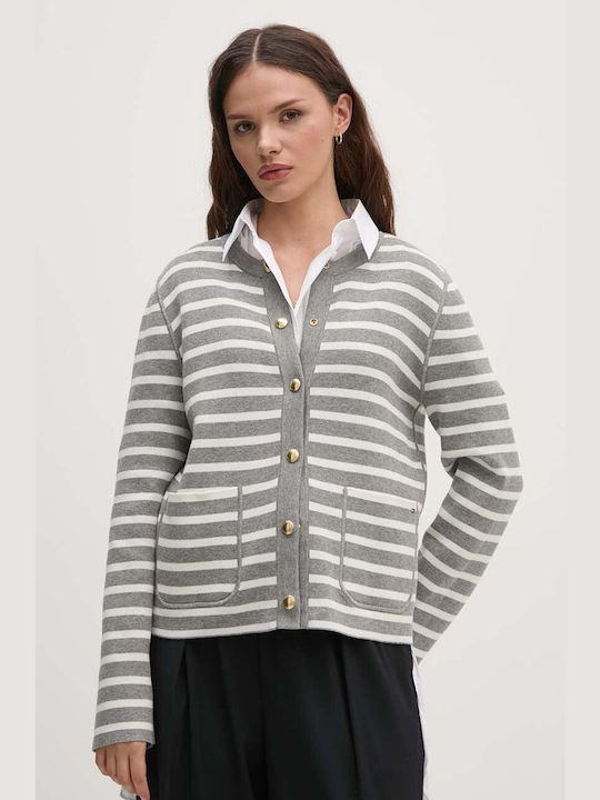 Tommy Hilfiger Short Women's Knitted Cardigan Gray