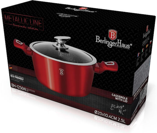 Berlinger Haus Metallic Line Βαθιά Κατσαρόλα από Αλουμίνιο 2.2lt / 20cm Burgundy