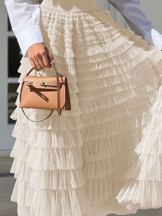 Maxi Pleated Ivory Skirt