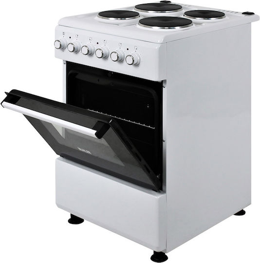 Muhler Aragaz 52lt cu Plite Emailate L50cm. White