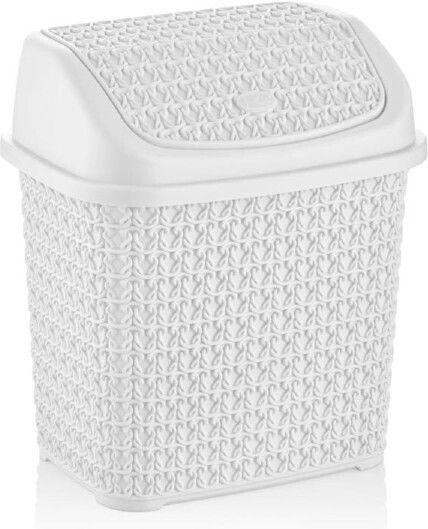 Viosarp Plastic Waste Bin with Oscillating Lid Beige 10lt