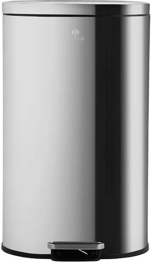 Estia Soft Close Waste Bin Made of Stainless Steel with Silver Pedal 30lt