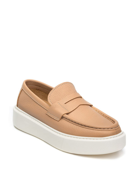 HENDERSON HANDRAILED LEATHER MOCASINS - Camel PADDY/CAMMELLO