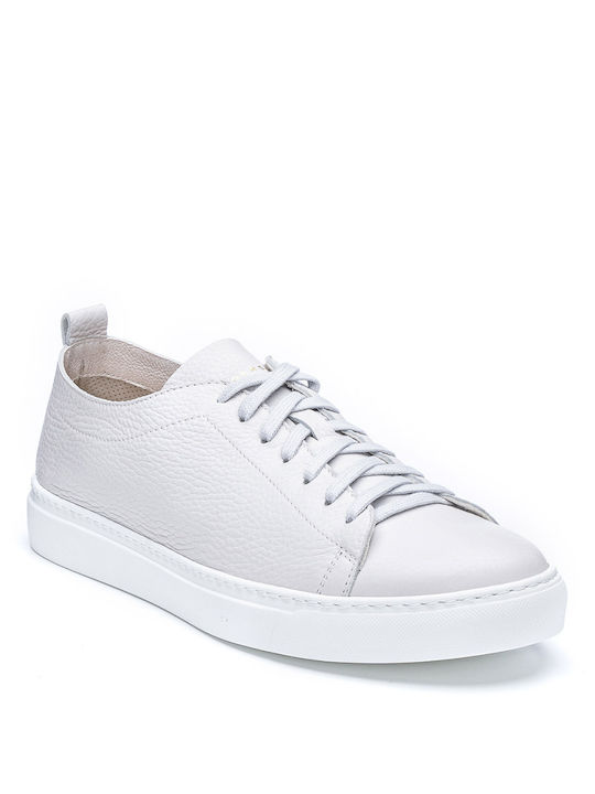 HENDERSON MANUAL LEATHER SNEAKERS - White BRYAN/ICE