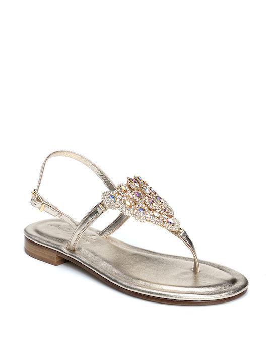 CAPRI SKIN SANDALS WITH CRYSTALS v12 - Platino V12/PLATINOoro