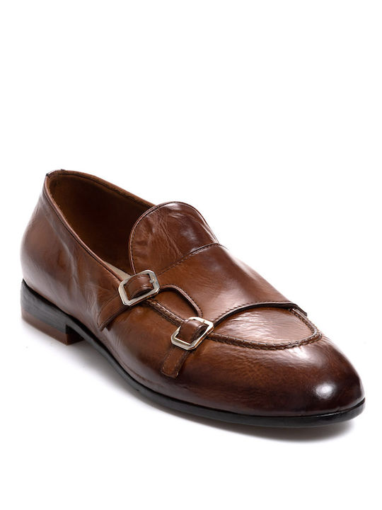 LEMARGO HANDRAWED LEATHER DUCKS WITH DOUBLE ANGRAPH 04A - Cognac 04A/COGNAC