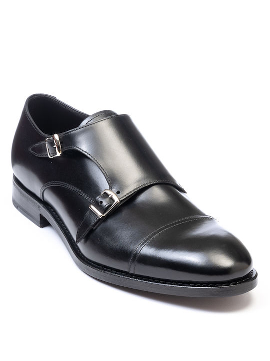 HENDERSON HANDRAILED LEATHER SHOES WITH DOUBLE ANGLE 57214 - Black 57214/NERO