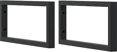 vidaXL Metallic Shelf Brackets Black 200x450mm 2pcs 4007272