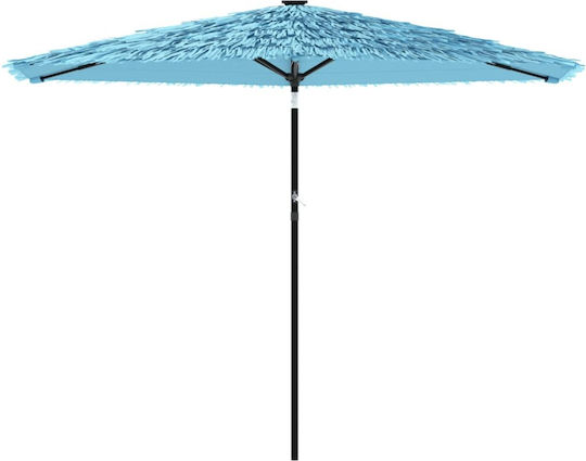 Circular Garden Parasol Metal Blue Diameter 2.88xHeight 2.25m