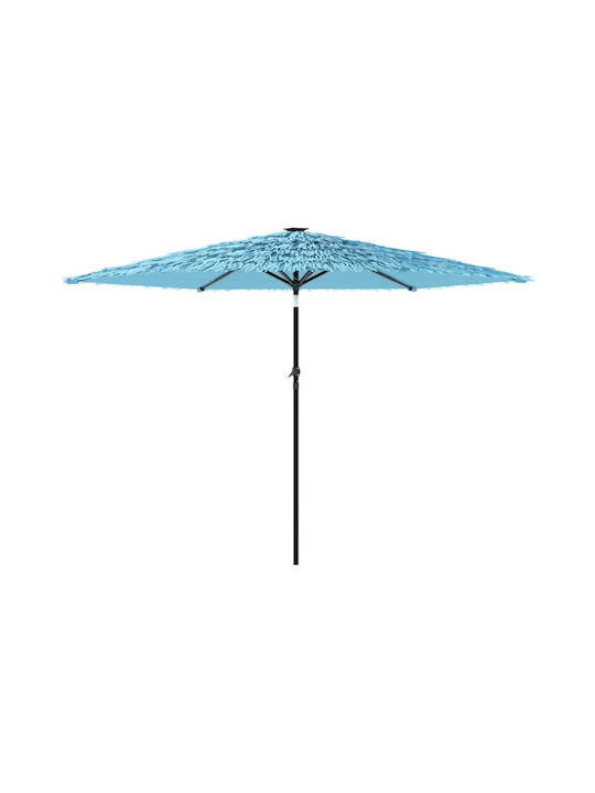 Circular Garden Parasol Metal Blue Diameter 2.88xHeight 2.25m