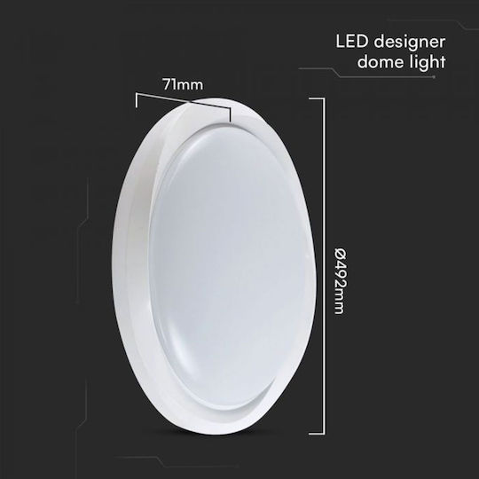 V-TAC Round Outdoor LED Panel 30W with Natural White Light