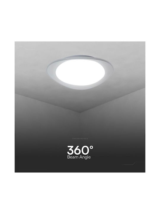V-TAC Στρογγυλό Εξωτερικό LED Panel 30W με Φυσικό Λευκό Φως