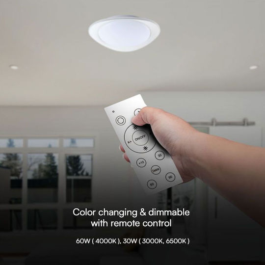 V-TAC Στρογγυλό Εξωτερικό LED Panel 30W με Φυσικό Λευκό Φως