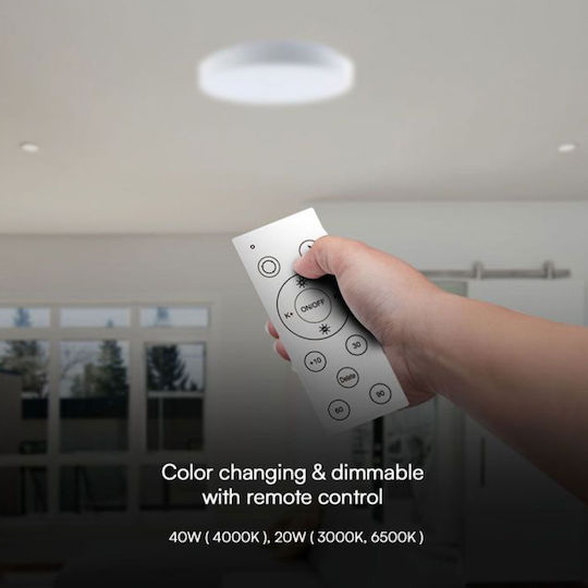 V-TAC Στρογγυλό Εξωτερικό LED Panel 30W με Φυσικό Λευκό Φως