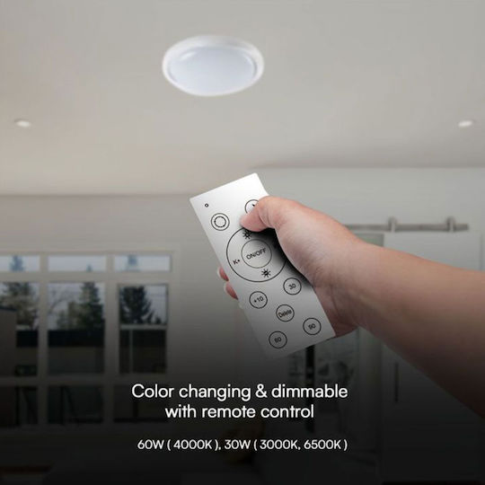 V-TAC Round Outdoor LED Panel 30W with Natural White Light