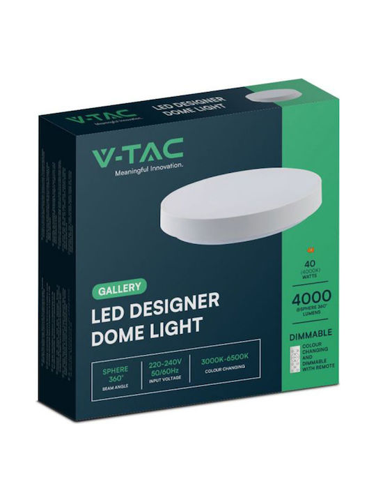 V-TAC Στρογγυλό Εξωτερικό LED Panel 20W με Φυσικό Λευκό Φως