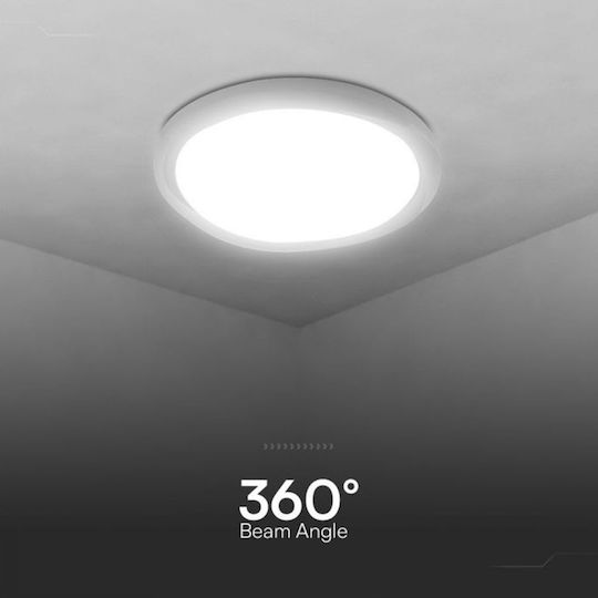 V-TAC Round Outdoor LED Panel 30W with Natural White Light