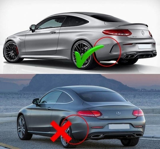 Rear Bumper Diffuser Mercedes-benz C-class C205 Coupe 14-21 Amg 63 Look Black Fins Mercedes Benz Carver