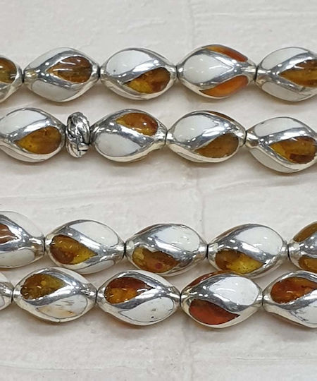 Roloi Komboloi Silver Worry Beads Multicolour 26cm