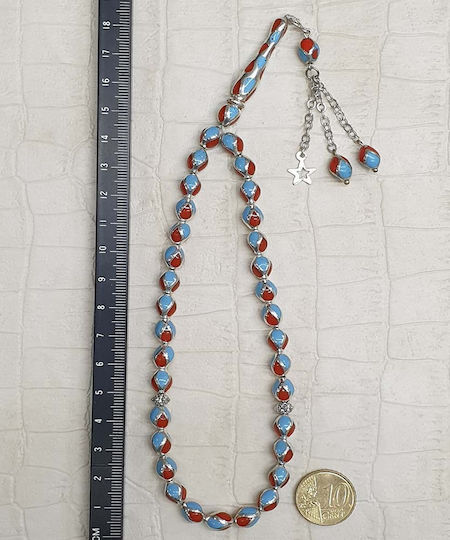 Roloi Komboloi Silver Worry Beads Multicolour 26cm