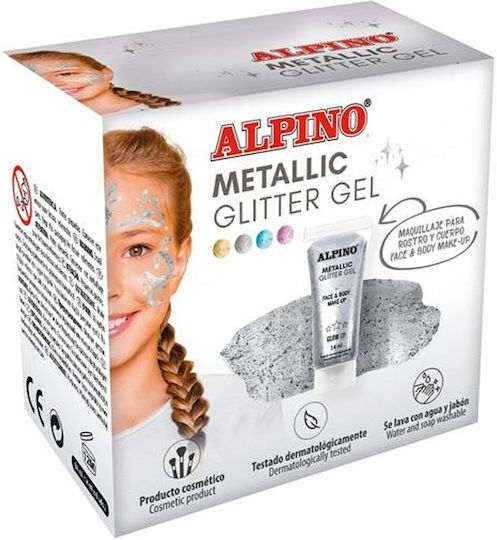 Αποκριάτικο Face Painting 14ml Ασημί 6τμχ