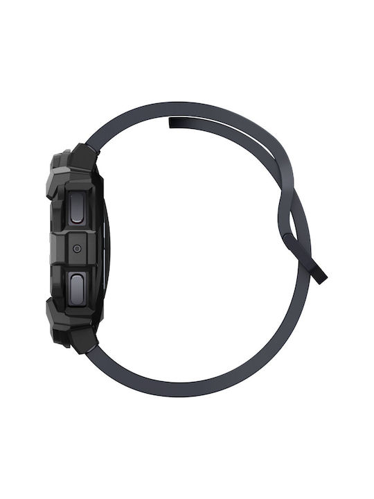 Spigen Rugged Armor Silicone Case in Black color for Samsung Galaxy Watch 7 (44 mm)