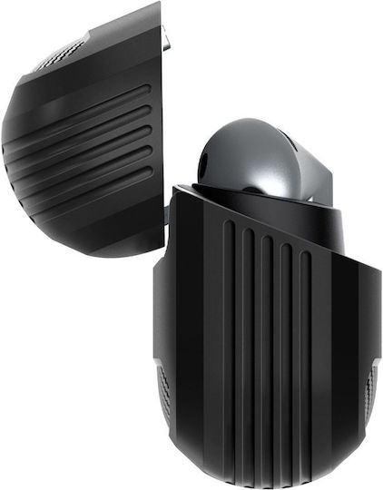 Spigen Rugged Armor Θήκη Σιλικόνης με Γάντζο σε Μαύρο χρώμα για Samsung Galaxy Buds 3 / 3 FE / 3 Pro
